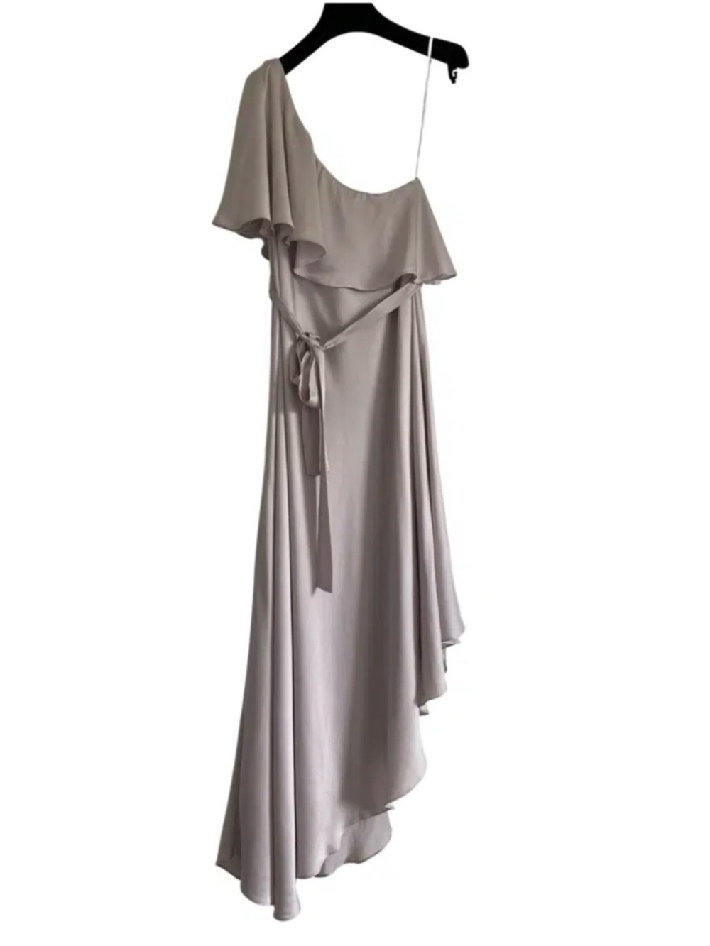 Zimmerman One-Shoulder Purple Midi Dress with Belt
